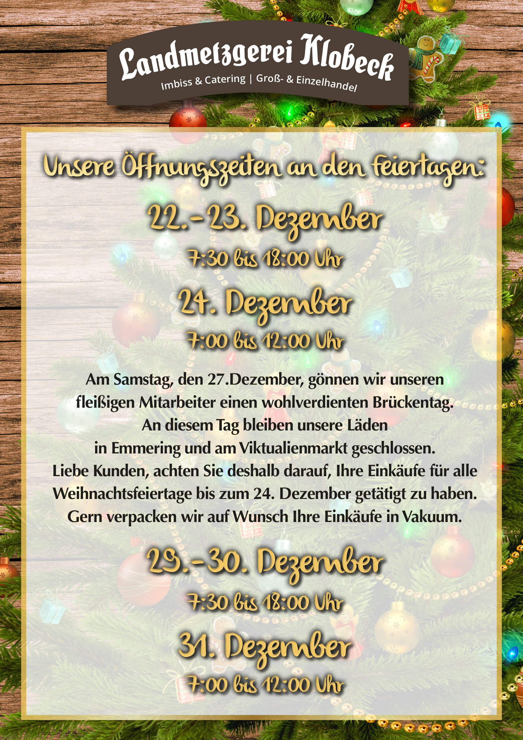 Öffnungszeiten KW52 social